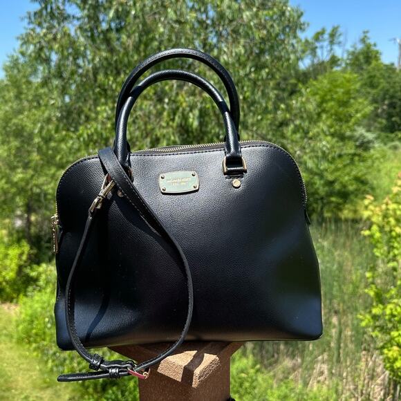 Michael Kors Handbags - Michael Kors Cindy Medium Size Satchel Black  Handbag